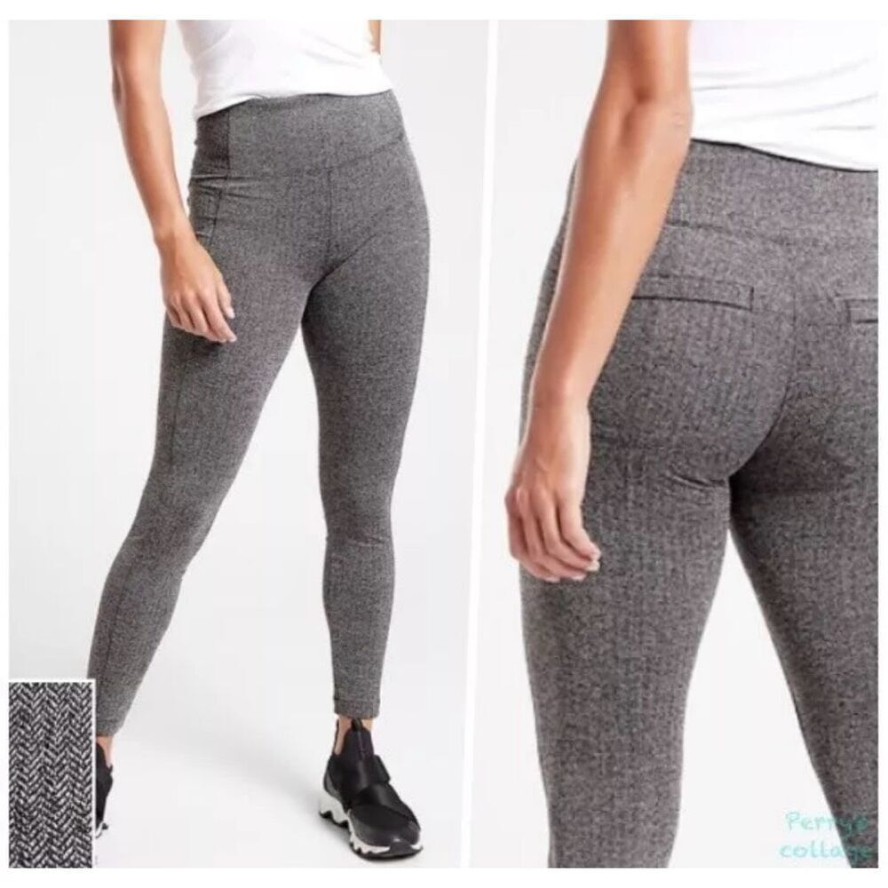 Athleta grey Delancey herringbone tight size xs
